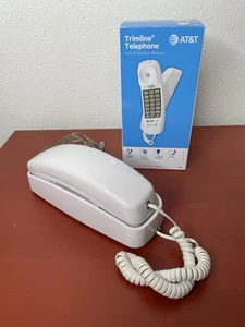 Vintage AT&T 210 Corded Trimline Telephone, Illuminated Keypad White - Picture 1 of 9