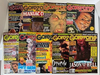 GOREZONE Vintage Horror Magazine 9 Issues # 17, #18, #19, #21-26 With Posters - Image 1 of 4