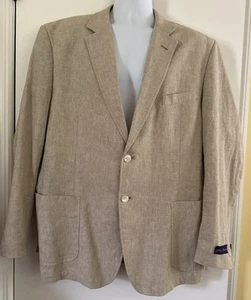 Blazer Alan River Para Hombres M 42R Beige Abrigo Deportivo Traje Chaqueta Mezcla de Lino Nuevo con Etiquetas - Imagen 1 de 9