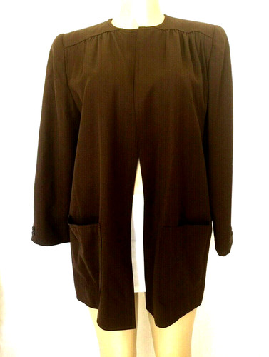 Giacca blazer Valentino Miss V aperta marrone lana foderato maniche lunghe tasche Italia