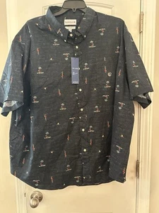 SADDLEBRED Men's Size 4X Big and Tall Beach Hawaiian Short Sleeve Button Up - Picture 1 of 5