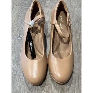Athlefit Nude Round Toe Mary Jane Chunky Heel Comfort Walking Shoes Sz 9 - Picture 1 of 7
