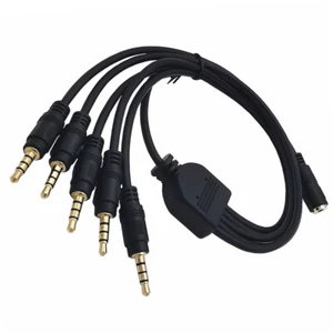 3.5mm Headset Audio Mic Stereo Splitter Cable 4-Pole TRRS Male 1 to 5 Ways Male - Picture 1 of 8