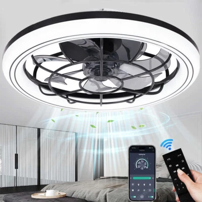 Ceiling Fan with Lighting Remote Control LED Ceiling Lamp Bedroom DHL - Image 1 of 4