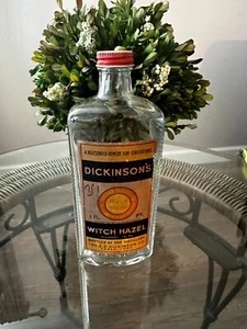 Vintage Dickinson's Witch Hazel Double Distilled Glass 1 Pint Bottle 1930's - Picture 1 of 7