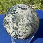 635G Natural Moss Agate Ball Crystal Quartz Polished Sphere Reiki