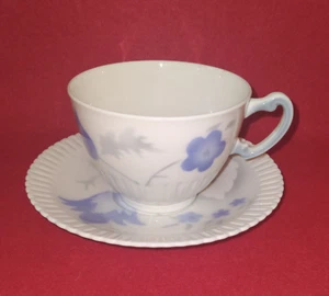 Syracuse Bone China "SHELLEDGE" Porcelain Tea Cup & Saucer Set 6 oz U.S.A. Mint - Picture 1 of 8