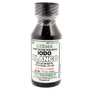 Germa White Iodine Tincture. First Aid Antiseptic. Prevents Skin Infection. 1 oz - Picture 1 of 7