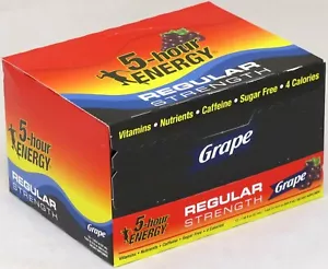 5 Hour Energy Grape Flavor 12 Count Box 1.93 oz Shots Sugar Free Ship Hr Five - Picture 1 of 9