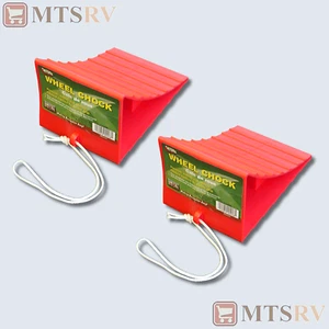 Valterra Small Wheel Chock w/String 7x5x4" Red Plastic - 2-PACK - A10-0908 (x2) - Imagen 1 de 1