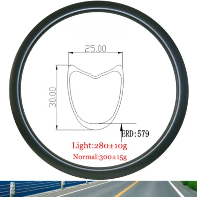 Llanta de carbono de carretera 700C 30 mm de profundidad 25 mm de ancho disco o tubo de freno en V 16-28 orificios Foto 1 de 4