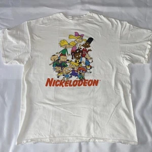 Nickelodeon Cartoons Rugrats Hey Arnold Rocko's Life 90s White Shirt Size XL - Picture 1 of 3