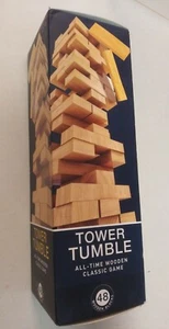 2021 NEW SEALED 48 Pieces Tower Tumble Classic Wooden Blocks Stacking Game - Picture 1 of 6
