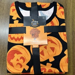 Nuovo set pigiama uomo Hyde and EEK grande taglia zucche arancione nero Halloween - Foto 1 di 5