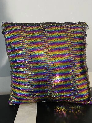 Fashion Angel Brand Double Color Reversible Fun Sequin Soft Throw Accent Pillow! - Image 1 of 4