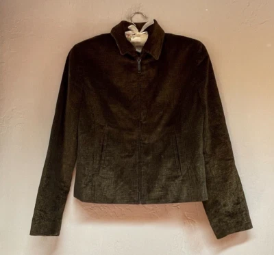 Carlisle Womens Textured Silk Blend Zip Front Jacket Size 2 Black/Gold Lined - Image 1 of 4