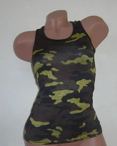 Camiseta sin mangas EJÉRCITO MILITAR Top CAMUFLAJE Camisa Neón Rosa Amarillo Elastano S M L NUEVA - Imagen 1 de 10