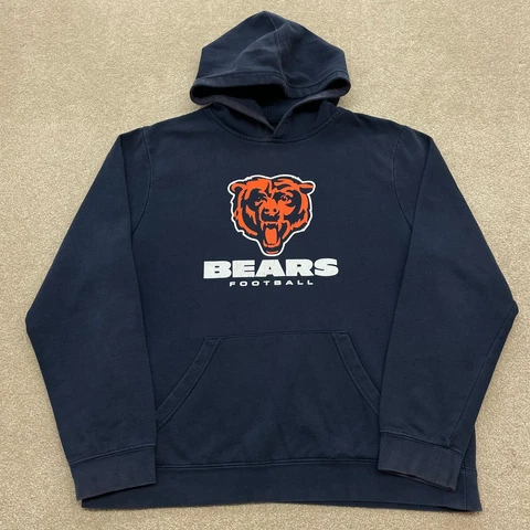 Chicago Bears Sweatshirt Men Large Hoodie NFL Football Pullover Majestic Sweater Cover