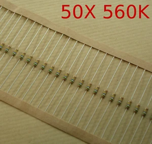 Resistencia 1/4 W 5% 50 unidades 560K ohmios - Imagen 1 de 1
