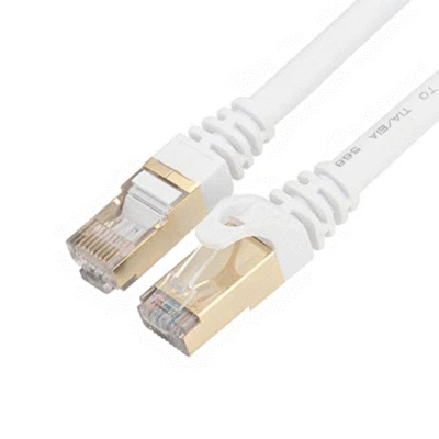 Cat7 Shielded Network Ethernet Patch Cable White 6/10/20/25/30/50/75/100 ft Lot - Image 1 of 2