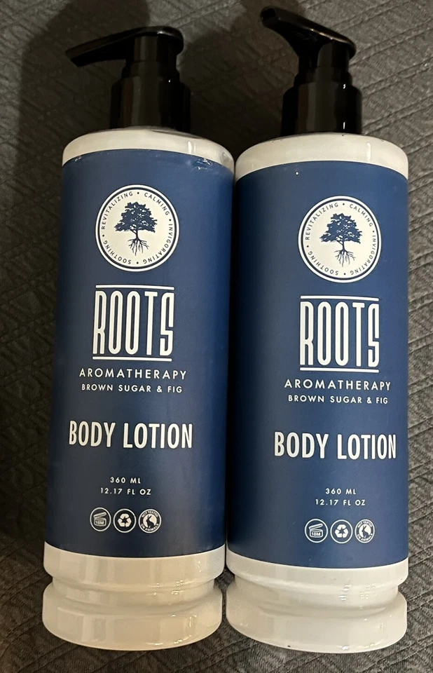 ROOTS Aromatherapy Brown Sugar & Fig 2 Bottles BODY LOTION 12.17oz - Image 1 of 1