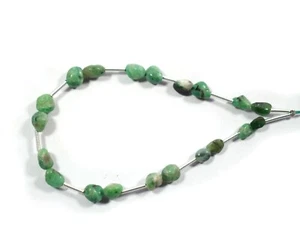 Genuine AAA+ Natural Emerald Plain Tumble Shape Gemstone Beads 7" Jewelry Making - Picture 1 of 6