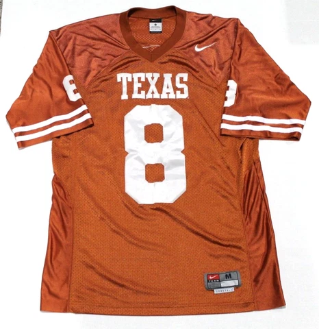Texas Longhorns Nike NCAA Football Jersey Men's Medium #8 Sewn Worthy Shipley Cover