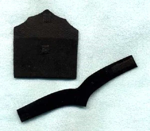 SCHWARZES WILDLEDER 2" BREITE HANDTASCHE & 4 1/4" LACKLEDER GÜRTEL SET FÜR MODEPUPPEN - Bild 1 von 2