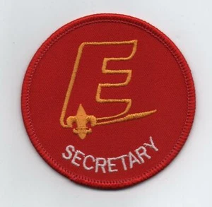 Explorer Secretary Position Patch (1990-98), Gold "E", Clear Plastic Back - Picture 1 of 1