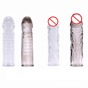 TPE Bigger Sleeve Girth Penis Extender Adult Enhancer Men Reusable Male Condom - Foto 1 di 13