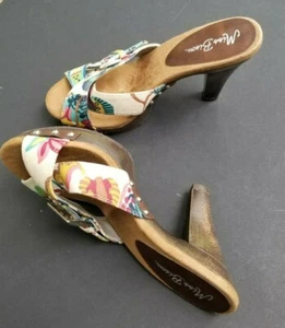 Miss Bisou Size 7 Platform HEELS Clogs Sandals Vegan - Picture 1 of 12