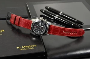 PULSERA RELOJ AUTÉNTICO COCODRILO BELLY ROJO MA CORREA PARA PANERAI HANDMADE BAND ESPAÑA - Imagen 1 de 12