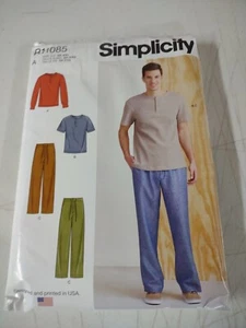 Simplicity Pattern R11085 Mens Knit Tops & Pants Sizes XS-XXL Uncut New - Picture 1 of 7