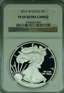 2013-W American Proof Silver Eagle $1 NGC PF 69 Ultra Cameo (49) - Picture 1 of 2