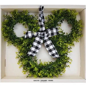 Disney Store Mickey Mouse Head Wreath Ears Homestead Foliage Leaves Hanging Door - Picture 1 of 8