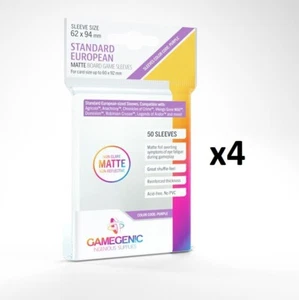200 fundas de juego de tablero de cartas europeas estándar mate Gamegenic 62 x 94 mm 4x 50 quilates - Imagen 1 de 4