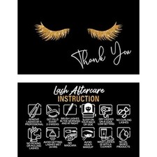Lash Extension Aftercare Cards With Thank You Note, Size 3.5”x2” in