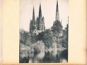 DOS FOTOGRAFÍAS/IMPRESIONES CATEDRAL LICHFIELD UNA DE LA PISCINA MAESTRA C1890 - Imagen 1 de 2