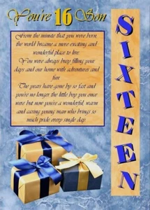 Happy 16th Birthday MY Son A5 Sized Birthday Card Love For Son - Picture 1 of 3