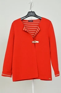Saint James depuis 1889 Women's Wool Cardigan Sweater red Knit US 12 UK 16 - Picture 1 of 9