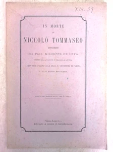 In morte di Niccolò Tommaseo discorso prof. Giuseppe De Leva Università Padova - Picture 1 of 1
