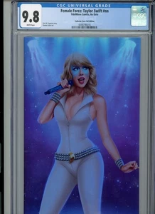 Female Force Taylor Swift #NN 2023 TidalWave Comics CGC 9.8 bianco - Foto 1 di 4