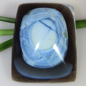 81.40 CT Natürlich Blau Opal Auge Kissen Cabochon 26x33x11 MM Lose Edelstein - Picture 1 of 3