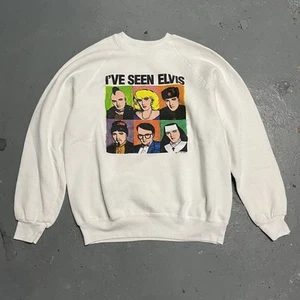Arte vintage años 90 Andy Warhol "He visto a Elvis" Lake Street cuello redondo XL - Imagen 1 de 5
