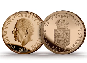 Moneda de 1/8 de oro macizo de 22 quilates de 200 años del escudo 2025 Un octavo soberano - Imagen 1 de 5
