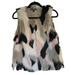 Say What  Woman's  Faux Fur Vest Size  Large Multi Pink  Fully Lined Fall/Winter - Picture 1 of 14