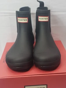 Hunter Damen Original Chelsea Boot Schwarz Größe 11 *Neu - Bild 1 von 6