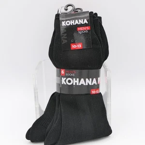 Calcetines de vestir Kohana para hombre talla 10-13 negros 6 pares 100 % nailon - Imagen 1 de 2
