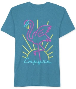Jem Mens Neon Flamingo Graphic T-Shirt, Blue, Small - Picture 1 of 1