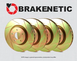 FRONT+REAR BRAKENETIC Sport Slotted Brake Disc Rotors 30.44206.52 - Picture 1 of 2